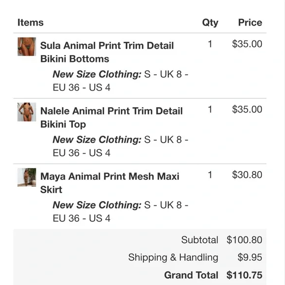 Simmi London animal print 3 piece swimsuit & coverup - Picture 10 of 10